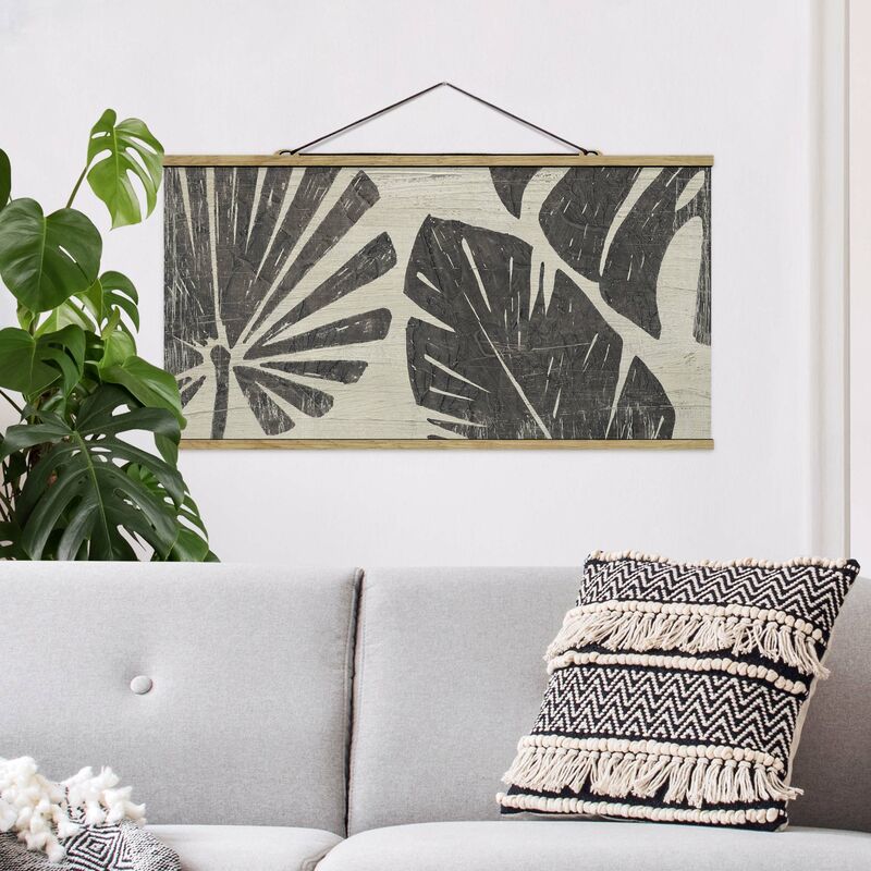 

Imagen de tela - Palm Leaves In Light Gray - Apaisado 1:2 Dimensión LxA: 40cm x 80cm