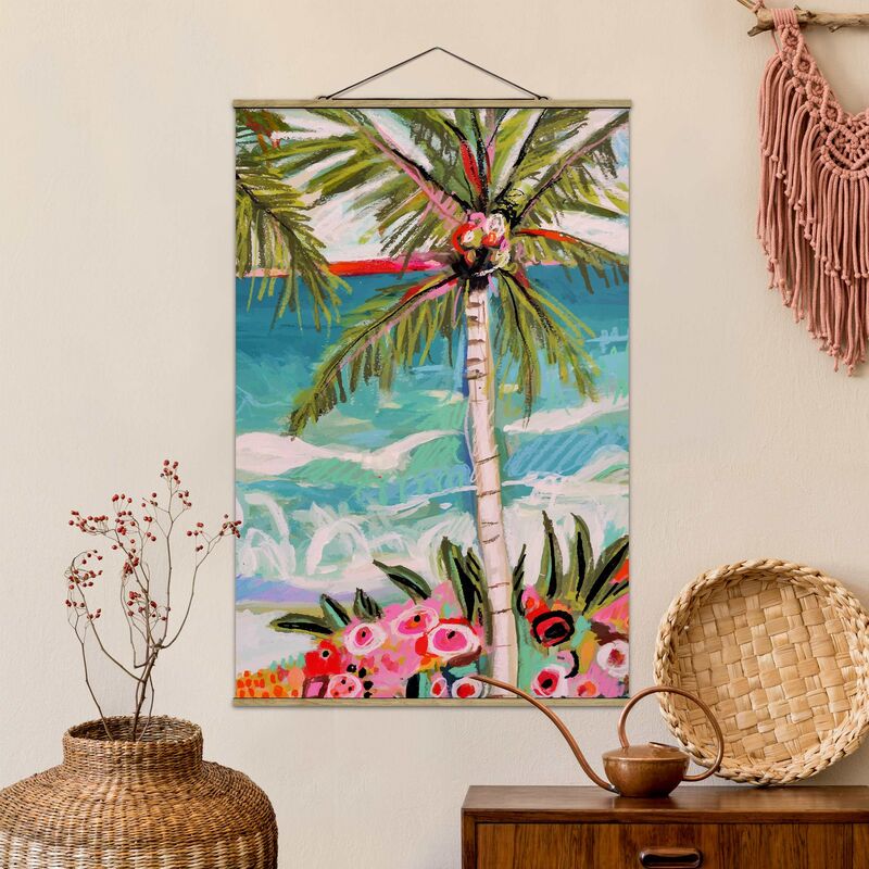 

Imagen de tela - Palm Tree With Pink Flowers II - Alto 3:2 Dimensión LxA: 150cm x 100cm