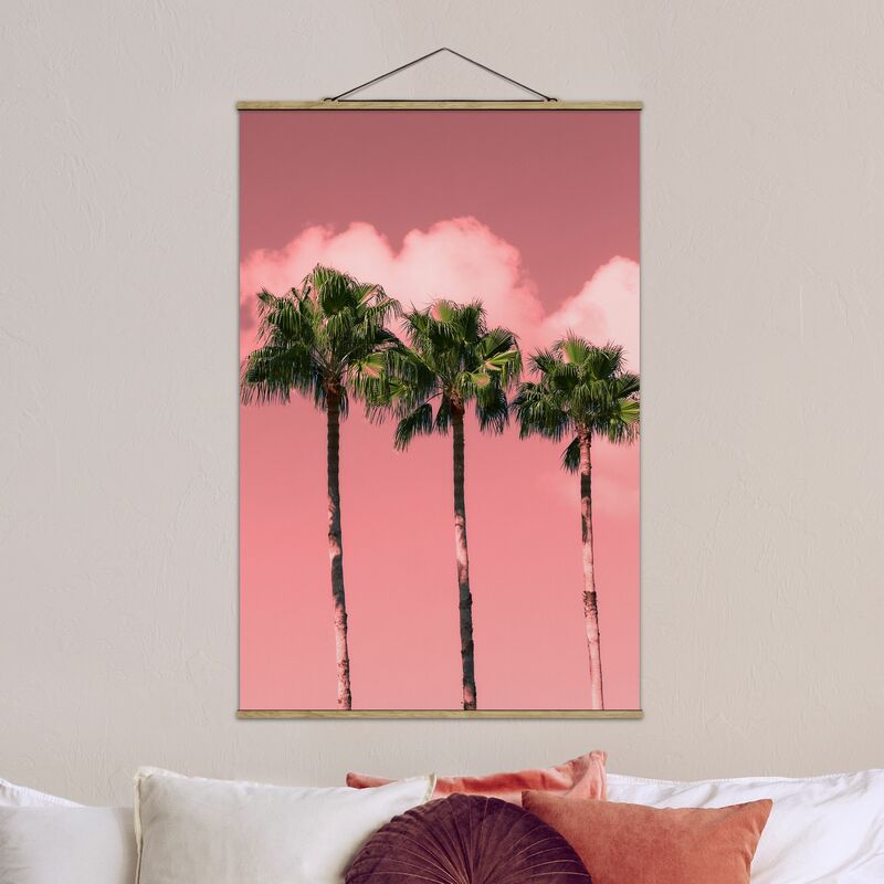 

Imagen de tela - Palm Trees Against Sky Pink - Alto 3:2 Dimensión LxA: 150cm x 100cm