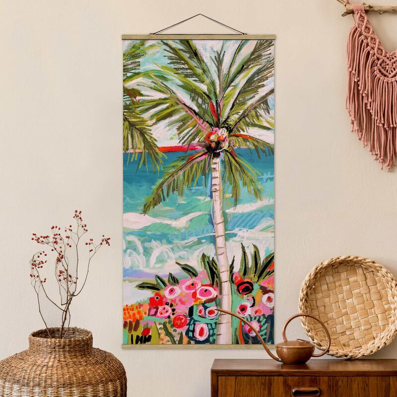 

Imagen de tela - Palm Tree With Pink Flowers II - Alto 2:1 Dimensión LxA: 70cm x 35cm