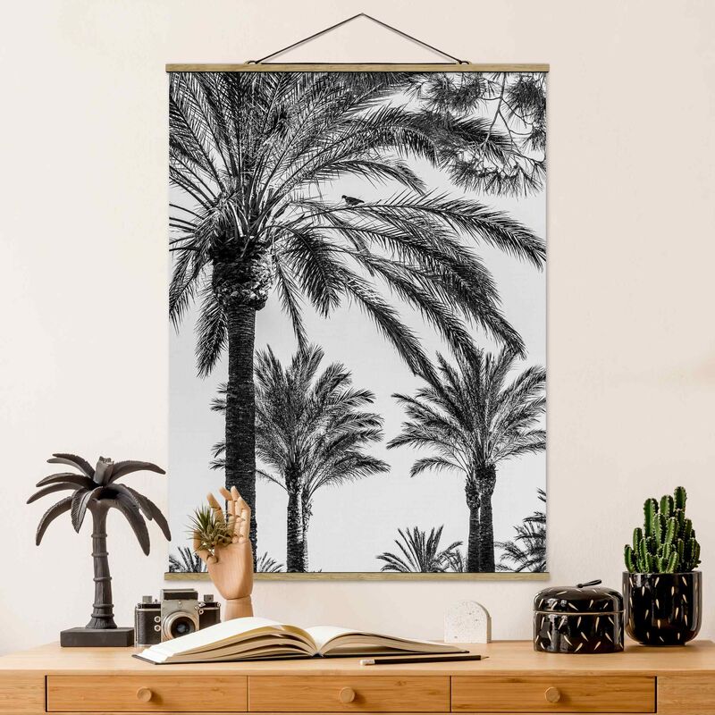 

Imagen de tela - Palm Trees In The Sunset Black And White - Alto 4:3 Dimensión LxA: 133.5cm x 100cm