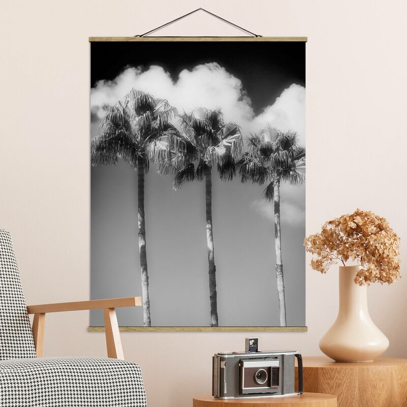 

Imagen de tela - Palm Trees And The Sky In Black And White - Alto 4:3 Dimensión LxA: 46.5cm x 35cm