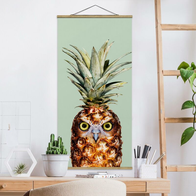 

Imagen de tela - Pineapple With Owl - Alto 2:1 Dimensión LxA: 100cm x 50cm