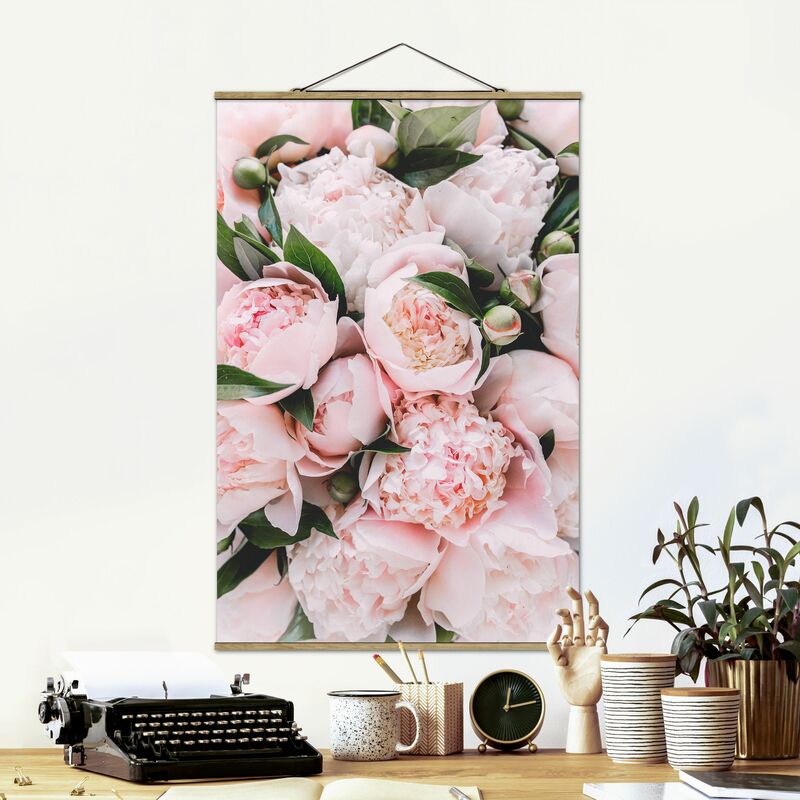 

Imagen de tela - Pink Peonies With Leaves - Alto 3:2 Dimensión LxA: 52.5cm x 35cm