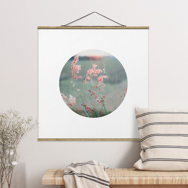 

Imagen de tela - Pink Flowers In A Circle - Cuadrado 1:1 Dimensión LxA: 100cm x 100cm