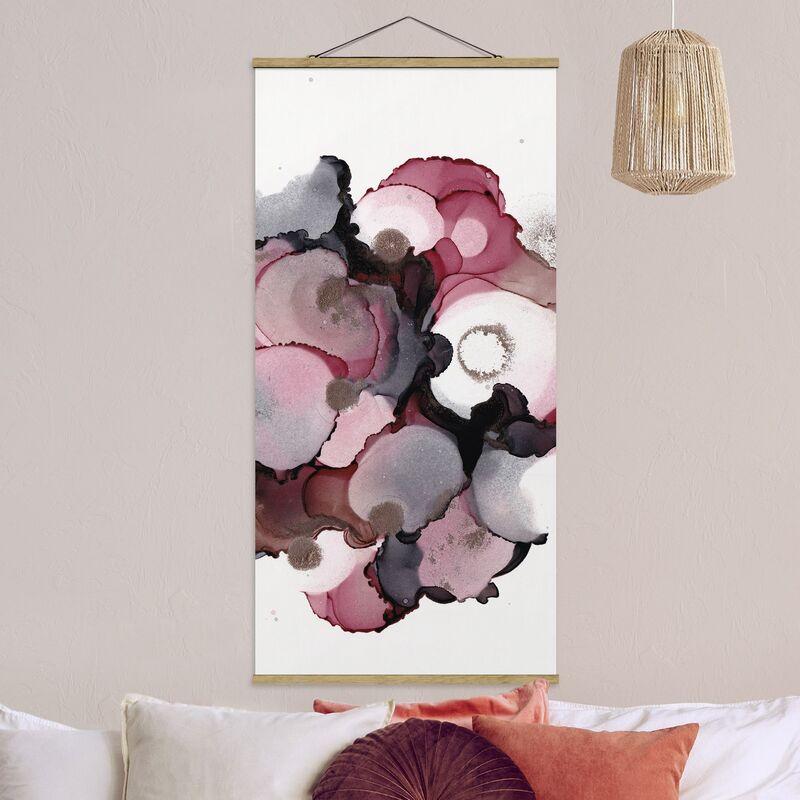 

Imagen de tela - Pink Beige Drops With Pink Gold - Alto 2:1 Dimensión LxA: 100cm x 50cm
