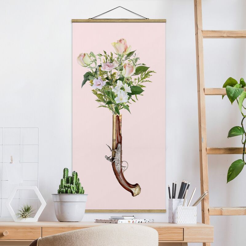 

Imagen de tela - Pistol With Flowers - Alto 2:1 Dimensión LxA: 100cm x 50cm