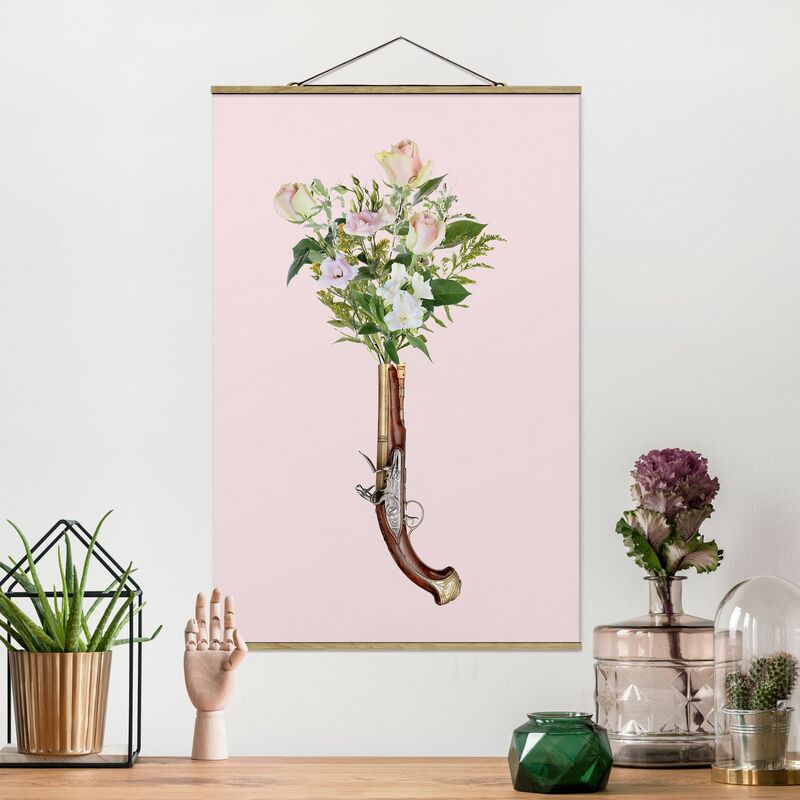 

Imagen de tela - Pistol With Flowers - Alto 3:2 Dimensión LxA: 120cm x 80cm