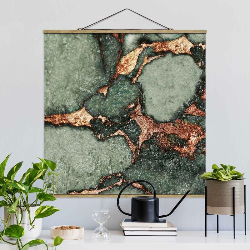 

Imagen de tela - Play Of Colours Fern-Green and Gold - Cuadrado 1:1 Dimensión LxA: 80cm x 80cm