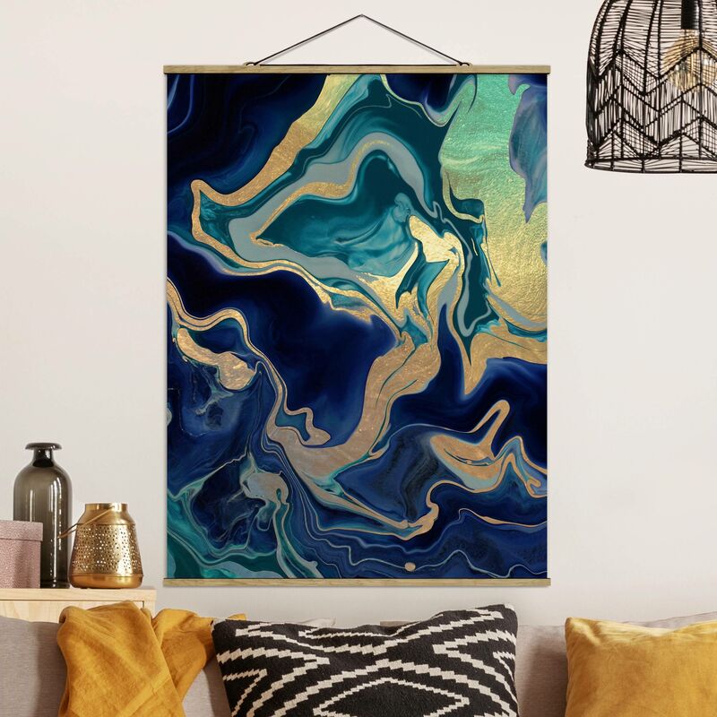 

Imagen de tela - Play Of Colours Indigo Fire - Alto 4:3 Dimensión LxA: 133.5cm x 100cm