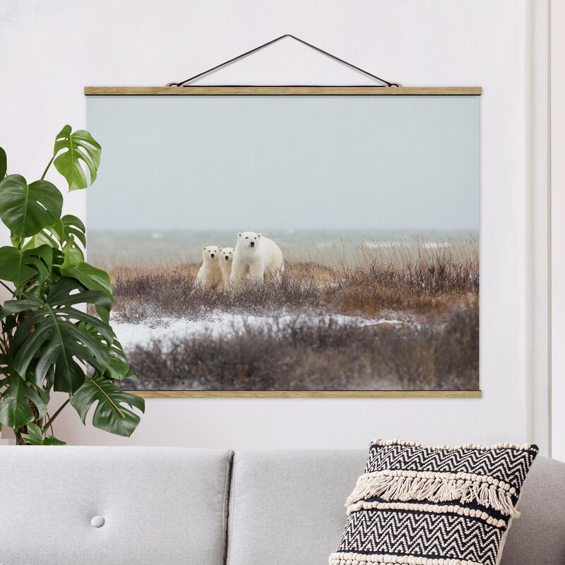 

Imagen de tela - Polar Bear And Her Cubs - Apaisado 3:4 Dimensión LxA: 75cm x 100cm