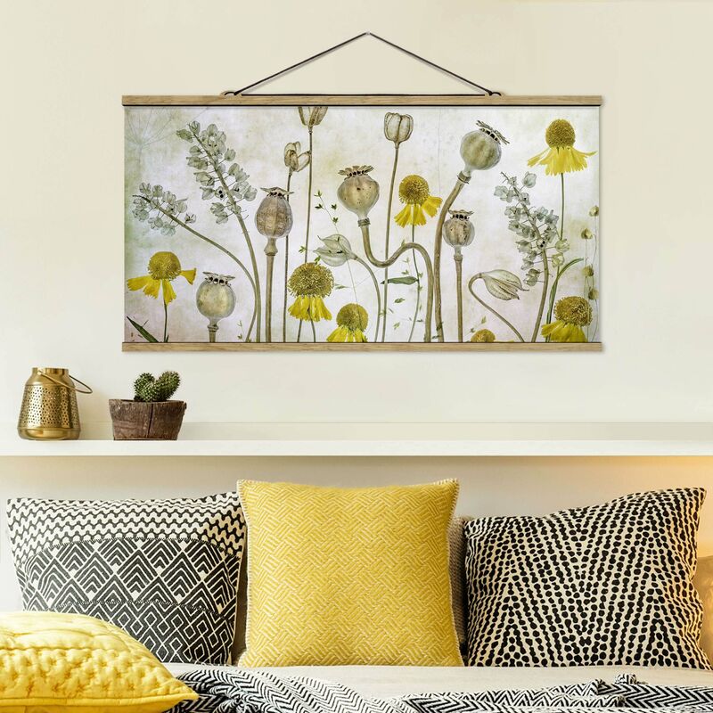 

Imagen de tela - Poppy And Helenium - Apaisado 1:2 Dimensión LxA: 40cm x 80cm