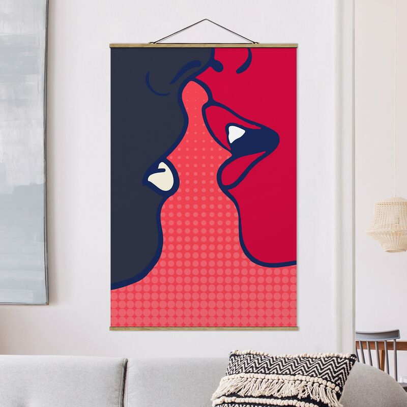 

Imagen de tela - Pop Art Kiss - Alto 3:2 Dimensión LxA: 150cm x 100cm