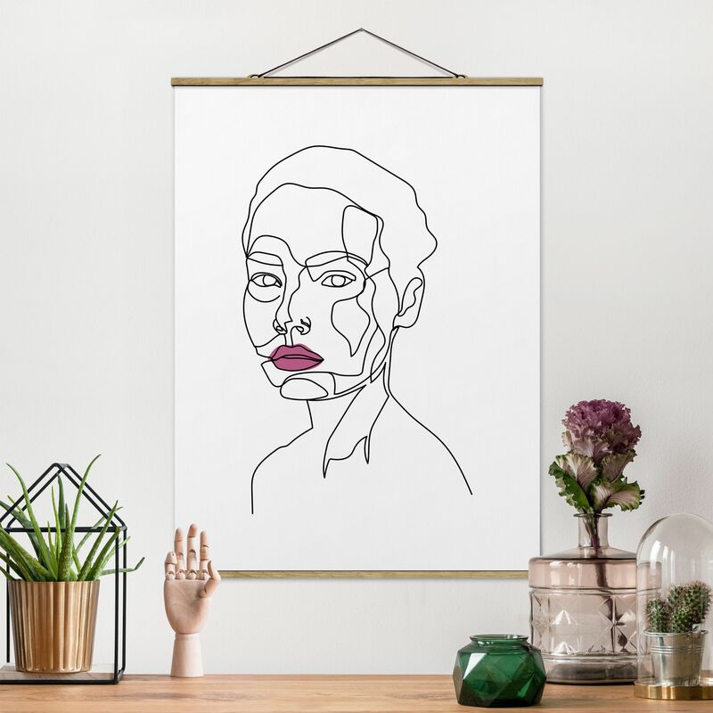 

Imagen de tela - Portrait Woman Line Art - Alto 4:3 Dimensión LxA: 106.5cm x 80cm