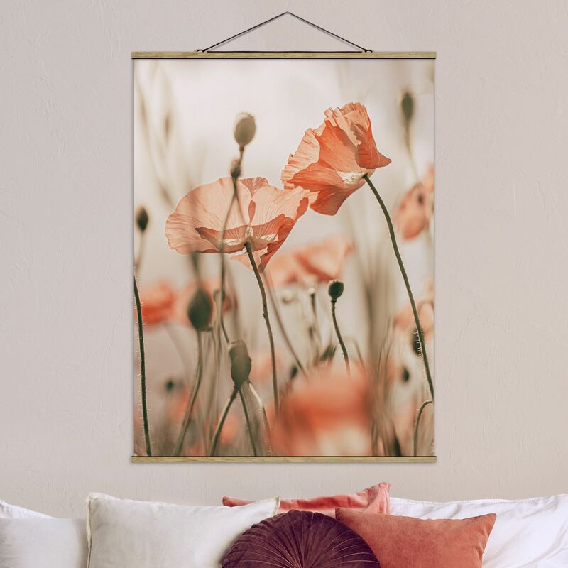 

Imagen de tela - Poppy Flowers In Summer Breeze - Alto 4:3 Dimensión LxA: 133.5cm x 100cm