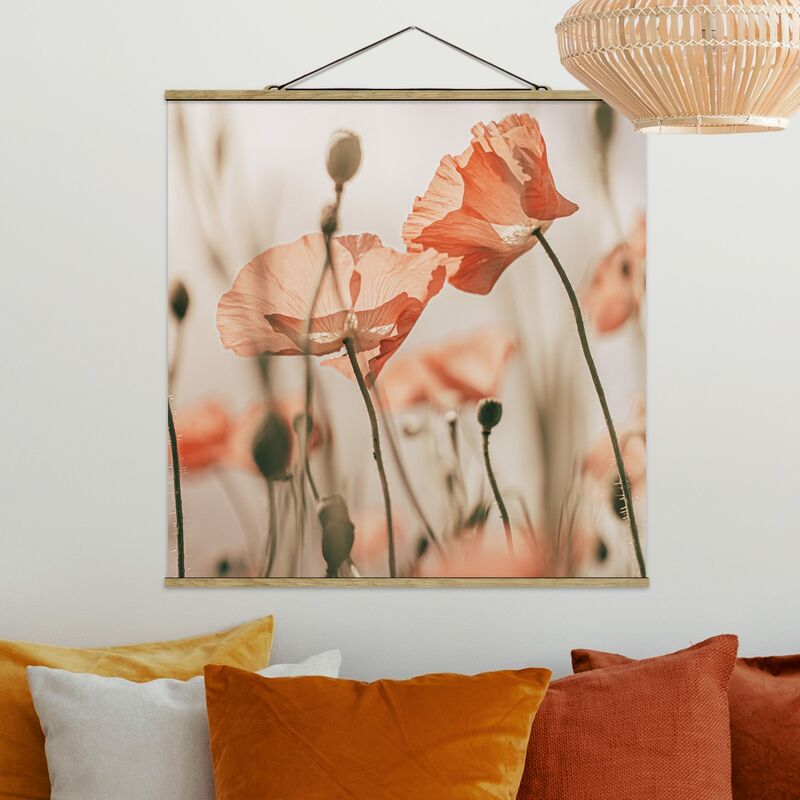 

Imagen de tela - Poppy Flowers In Summer Breeze - Cuadrado 1:1 Dimensión LxA: 35cm x 35cm