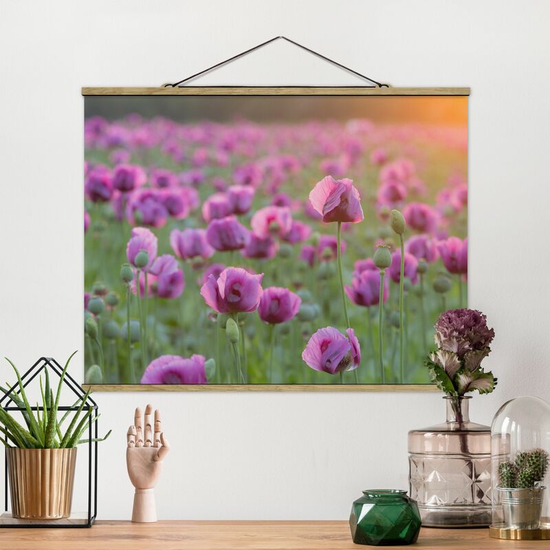 

Imagen de tela - Purple Poppy Flower Meadow In Spring - Apaisado 3:4 Dimensión LxA: 60cm x 80cm