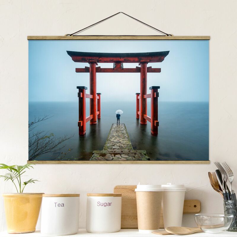 

Imagen de tela - Red Torii At Lake Ashi - Apaisado 2:3 Dimensión LxA: 33.5cm x 50cm