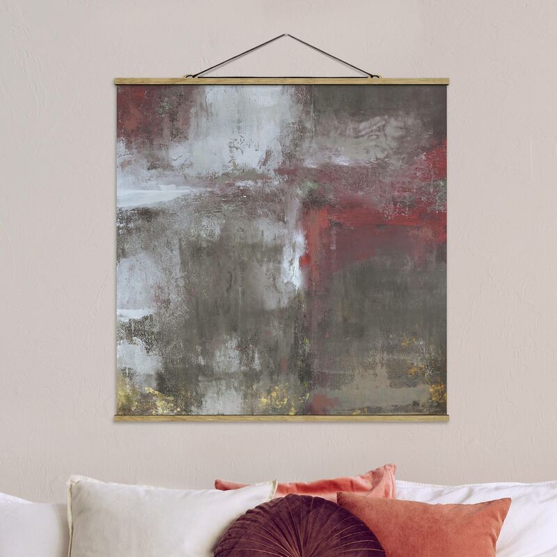 

Imagen de tela - Red Structure With Golden Accents - Cuadrado 1:1 Dimensión LxA: 80cm x 80cm