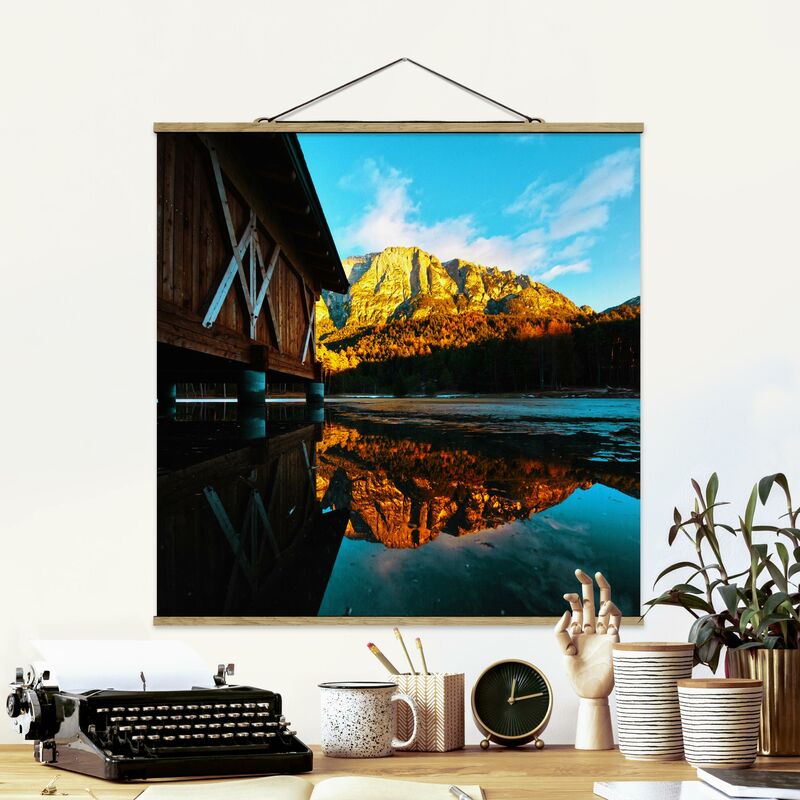

Imagen de tela - Reflected Mountains In the Dolomites - Cuadrado 1:1 Dimensión LxA: 80cm x 80cm