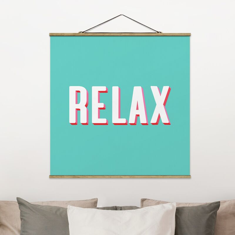 

Imagen de tela - Relax Typo On Blue - Cuadrado 1:1 Dimensión LxA: 35cm x 35cm