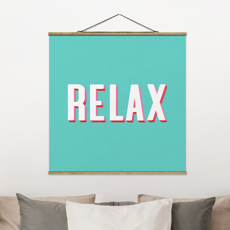 

Imagen de tela - Relax Typo On Blue - Cuadrado 1:1 Dimensión LxA: 80cm x 80cm