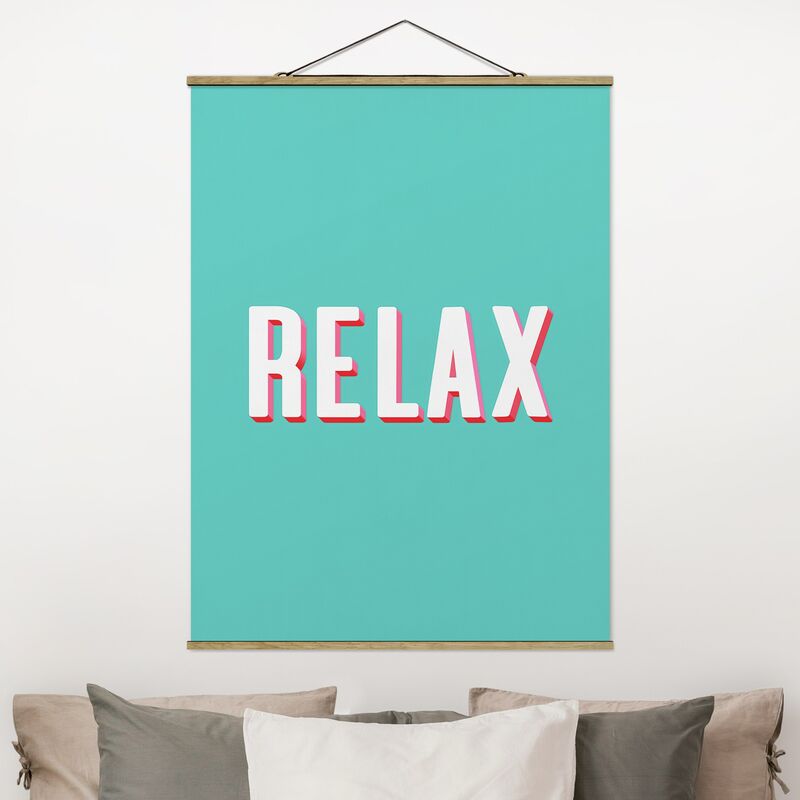 

Imagen de tela - Relax Typo On Blue - Alto 4:3 Dimensión LxA: 106.5cm x 80cm