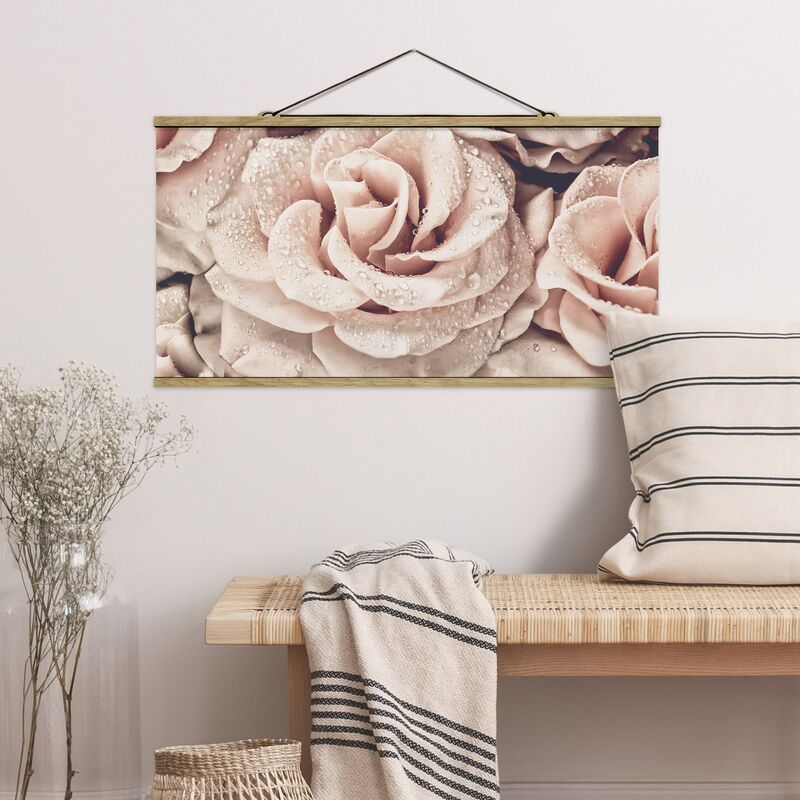 

Imagen de tela - Roses Sepia With Water Drops - Apaisado 1:2 Dimensión LxA: 50cm x 100cm