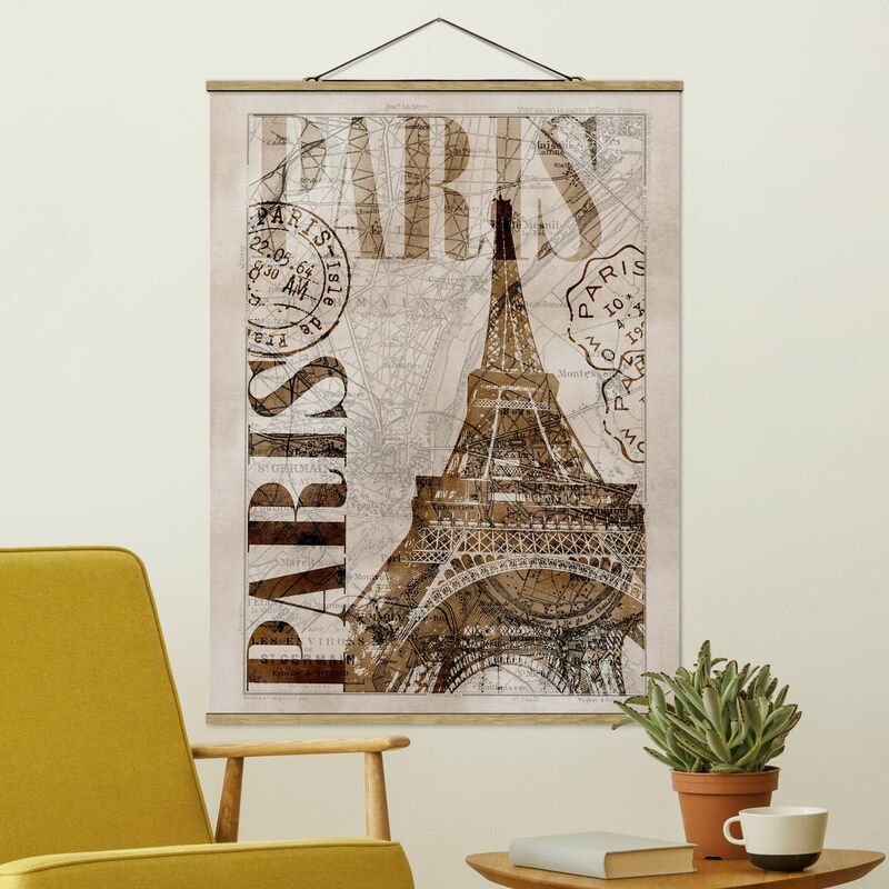 

Imagen de tela - Shabby Chic Collage - Paris - Alto 4:3 Dimensión LxA: 133.5cm x 100cm
