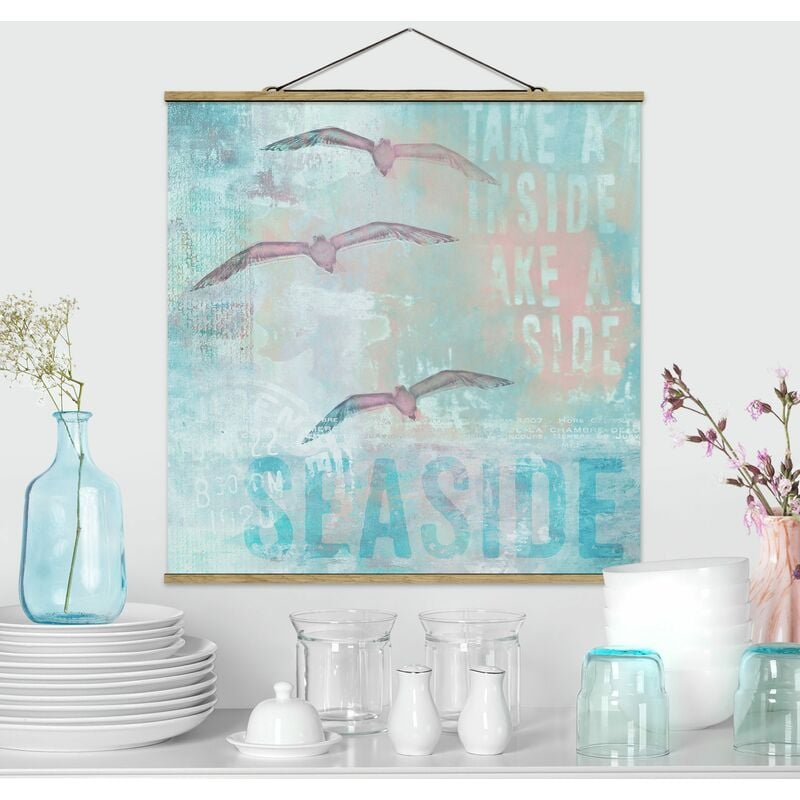 

Imagen de tela - Shabby Chic Collage - Seagulls - Cuadrado 1:1 Dimensión LxA: 80cm x 80cm