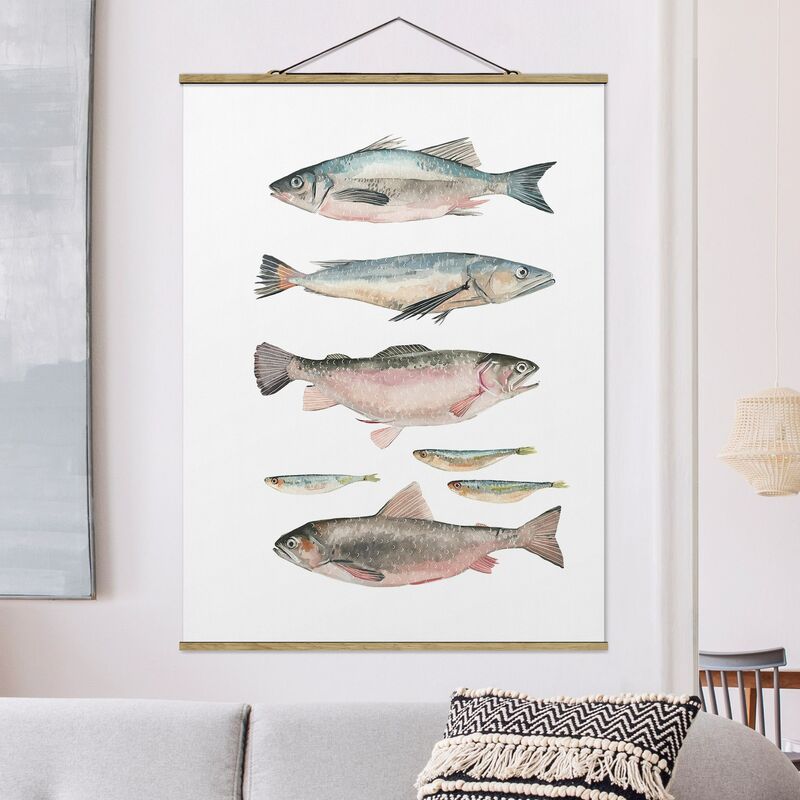 

Imagen de tela - Seven Fish In Watercolor I - Alto 4:3 Dimensión LxA: 133.5cm x 100cm