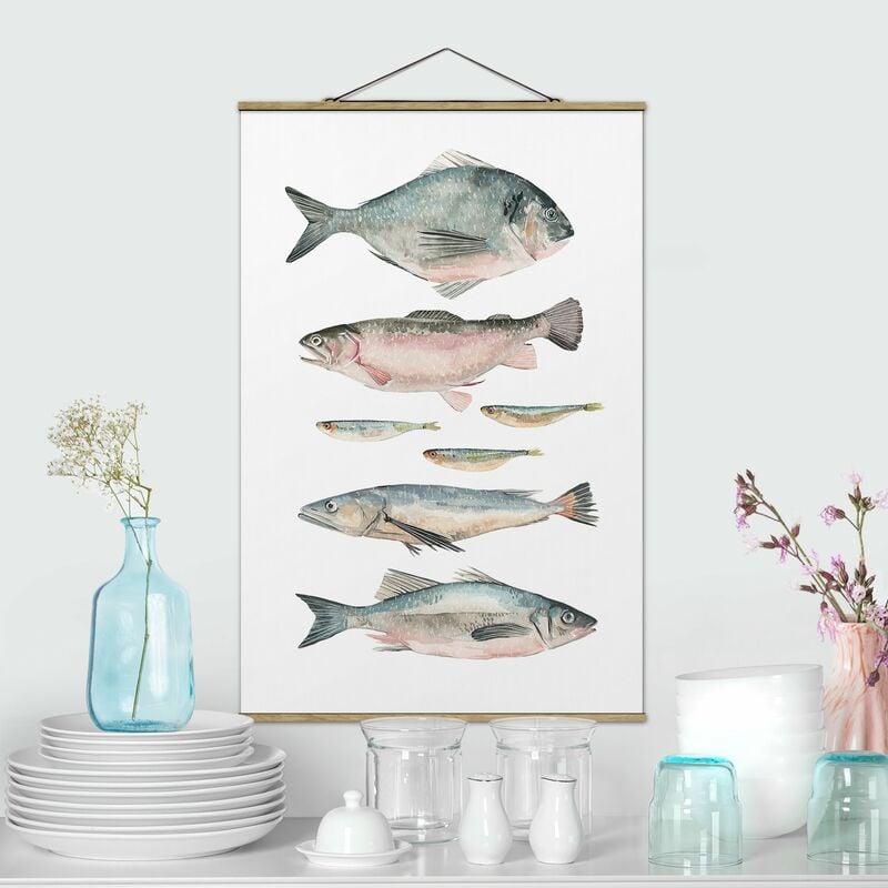 

Imagen de tela - Seven Fish In Watercolor II - Alto 3:2 Dimensión LxA: 75cm x 50cm