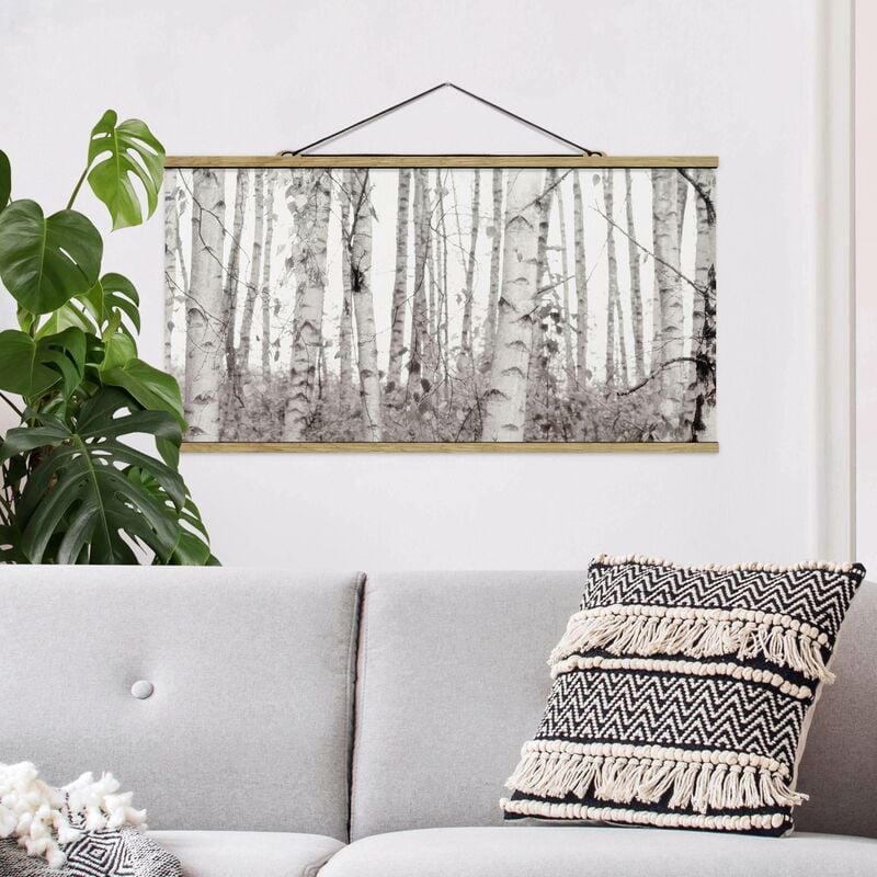 

Imagen de tela - Silver Birch Tree In White Light - Apaisado 1:2 Dimensión LxA: 25cm x 50cm