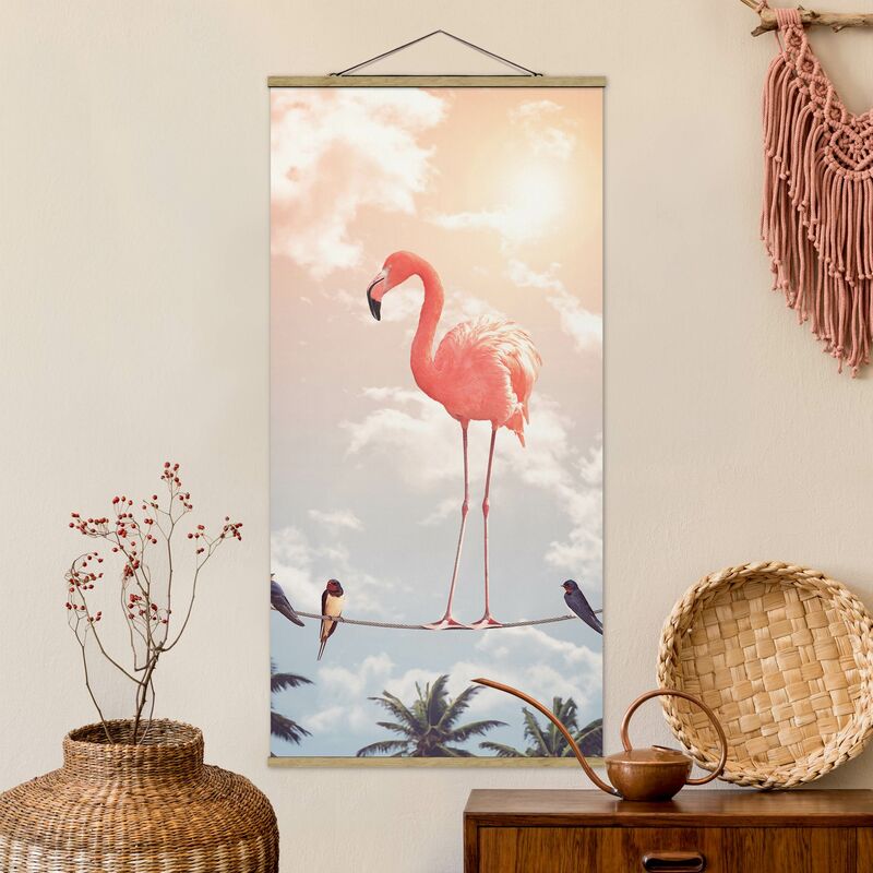 

Imagen de tela - Sky With Flamingo - Alto 2:1 Dimensión LxA: 100cm x 50cm