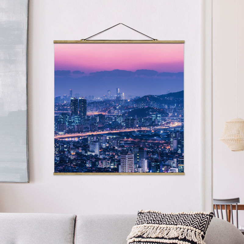 

Imagen de tela - Skyline Of Seoul - Cuadrado 1:1 Dimensión LxA: 35cm x 35cm