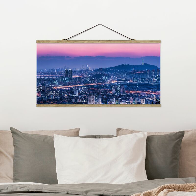 

Imagen de tela - Skyline Of Seoul - Apaisado 1:2 Dimensión LxA: 40cm x 80cm