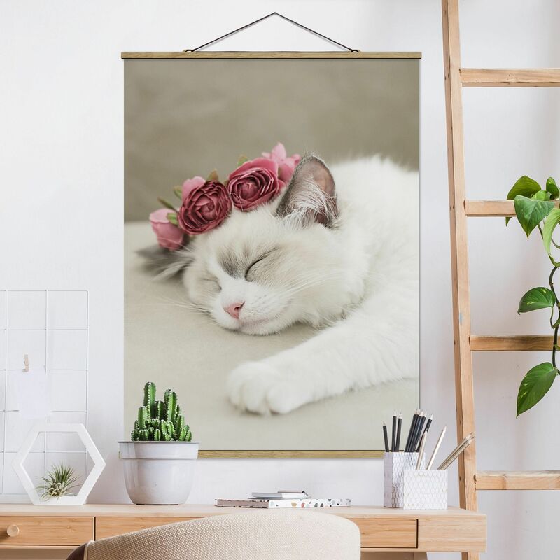 

Imagen de tela - Sleeping Cat with Roses - Alto 4:3 Dimensión LxA: 46.5cm x 35cm