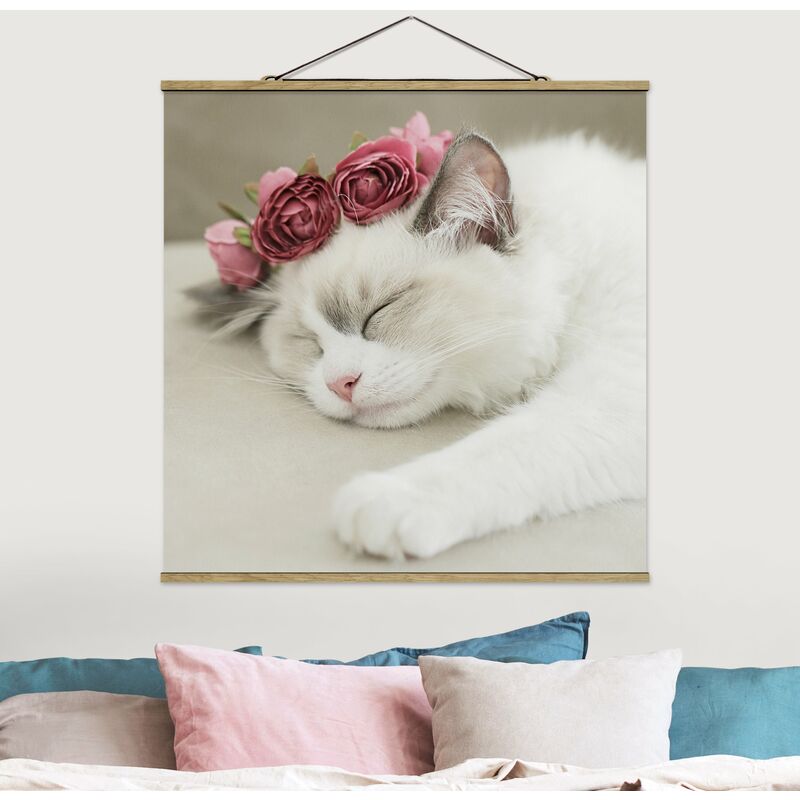 

Imagen de tela - Sleeping Cat with Roses - Cuadrado 1:1 Dimensión LxA: 35cm x 35cm