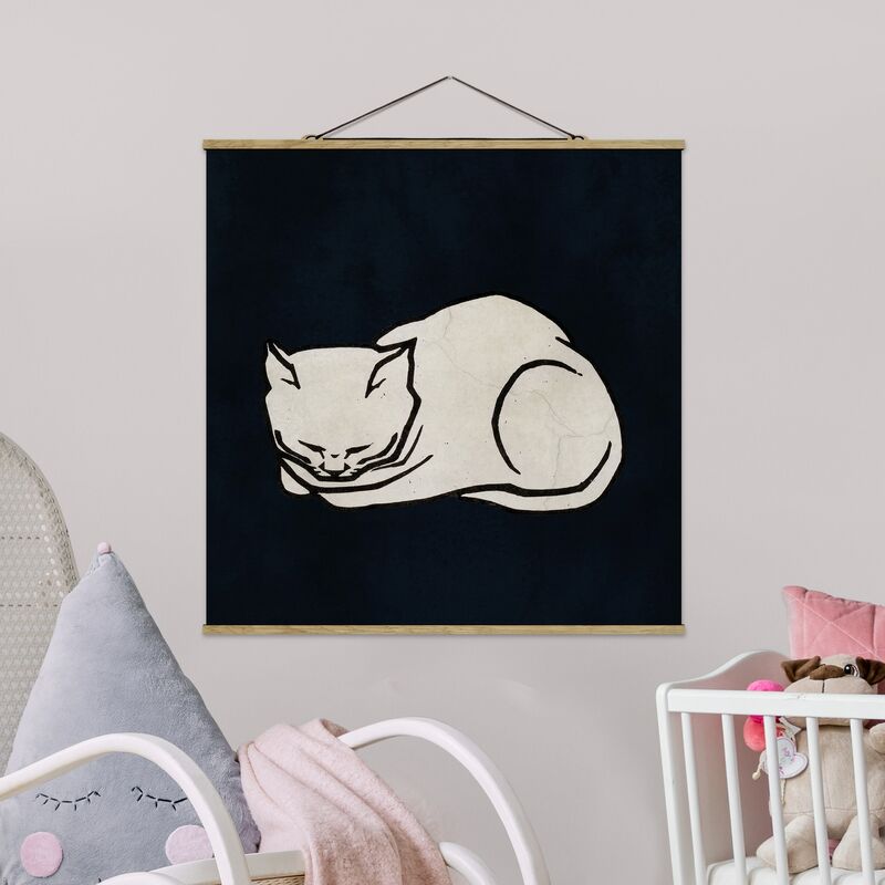 

Imagen de tela - Sleeping Cat Illustration - Cuadrado 1:1 Dimensión LxA: 50cm x 50cm