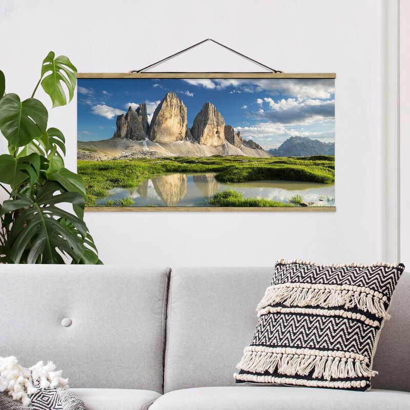 

Imagen de tela - South Tyrolean Battlements And Water Reflection - Apaisado 1:2 Dimensión LxA: 40cm x 80cm