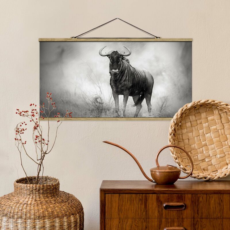 

Imagen de tela - Staring Wildebeest - Apaisado 1:2 Dimensión LxA: 25cm x 50cm
