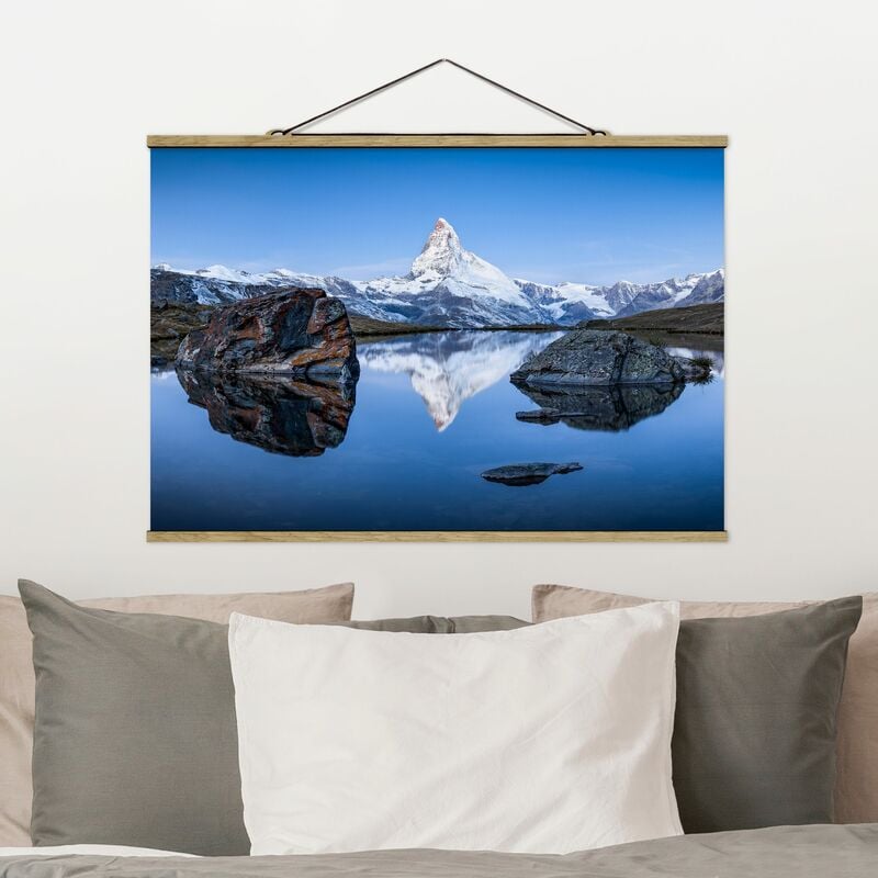 

Imagen de tela - Stellisee Lake In Front Of The Matterhorn - Apaisado 2:3 Dimensión LxA: 33.5cm x 50cm