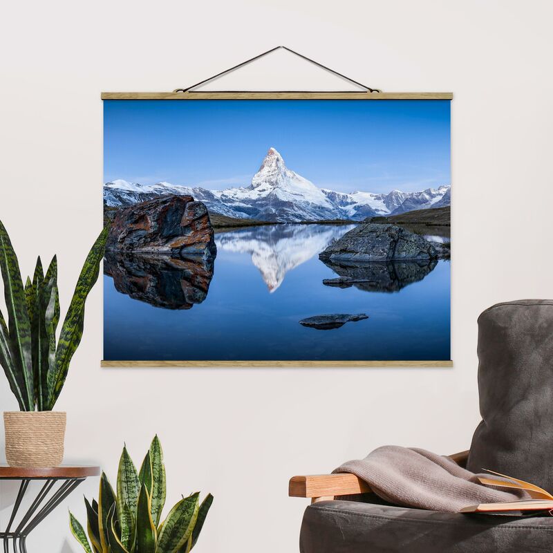 

Imagen de tela - Stellisee Lake In Front Of The Matterhorn - Apaisado 3:4 Dimensión LxA: 26cm x 35cm