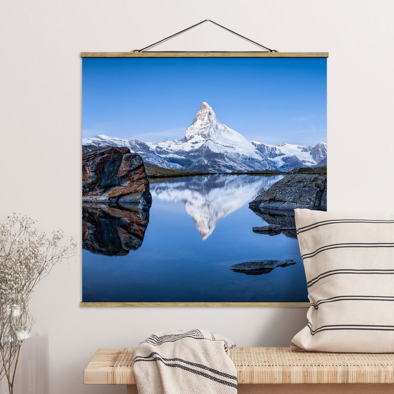 

Imagen de tela - Stellisee Lake In Front Of The Matterhorn - Cuadrado 1:1 Dimensión LxA: 80cm x 80cm