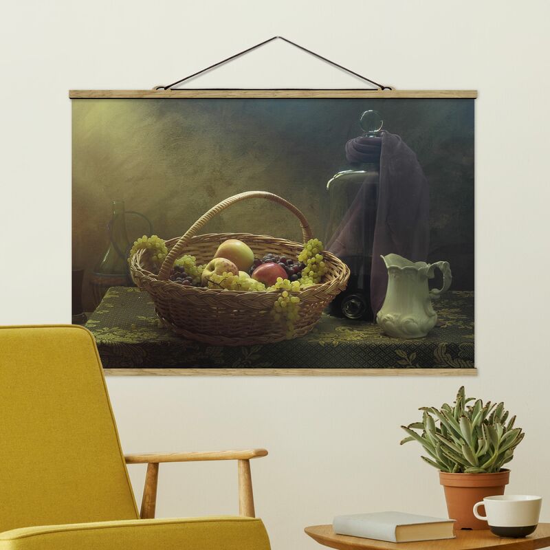 

Imagen de tela - Still Life With Fruit Basket - Apaisado 2:3 Dimensión LxA: 53.5cm x 80cm