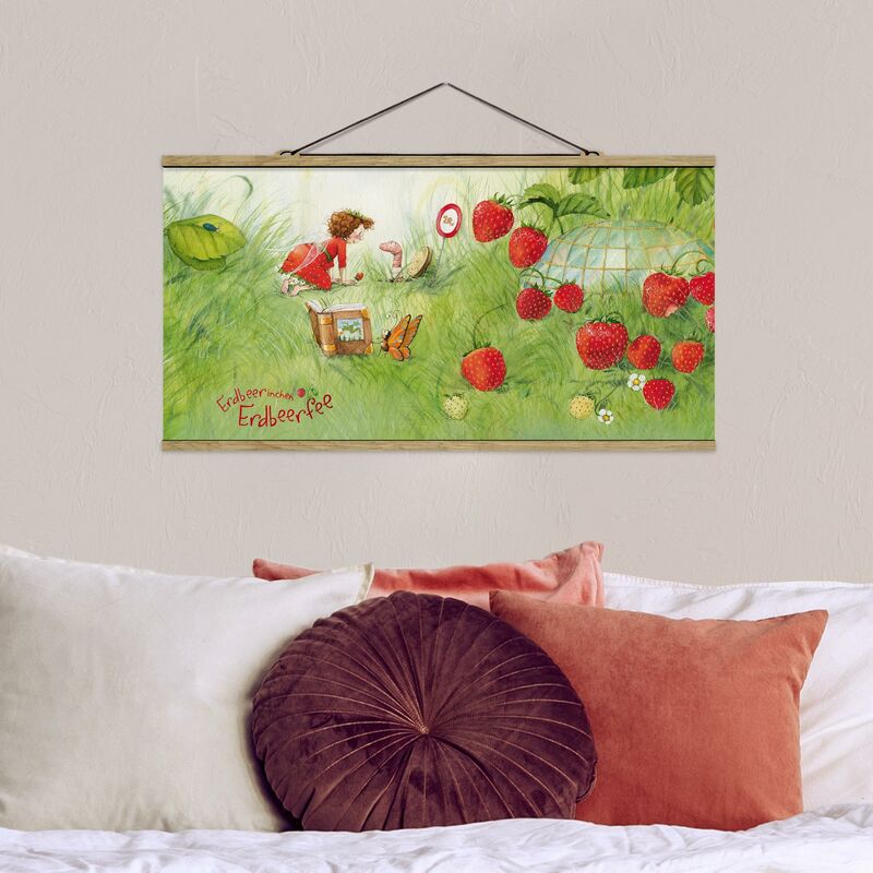 

Imagen de tela - Strawberry Rabbit Erdbeerfee - At Worm's Home - Apaisado 1:2 Dimensión LxA: 25cm x 50cm