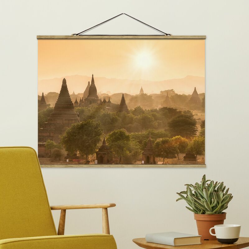 

Imagen de tela - Sun Setting Over Bagan - Apaisado 3:4 Dimensión LxA: 37.5cm x 50cm