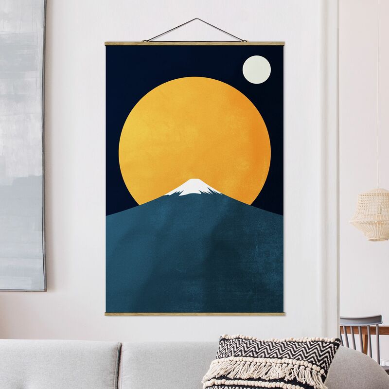 

Imagen de tela - Sun, Moon And Mountain - Alto 3:2 Dimensión LxA: 120cm x 80cm