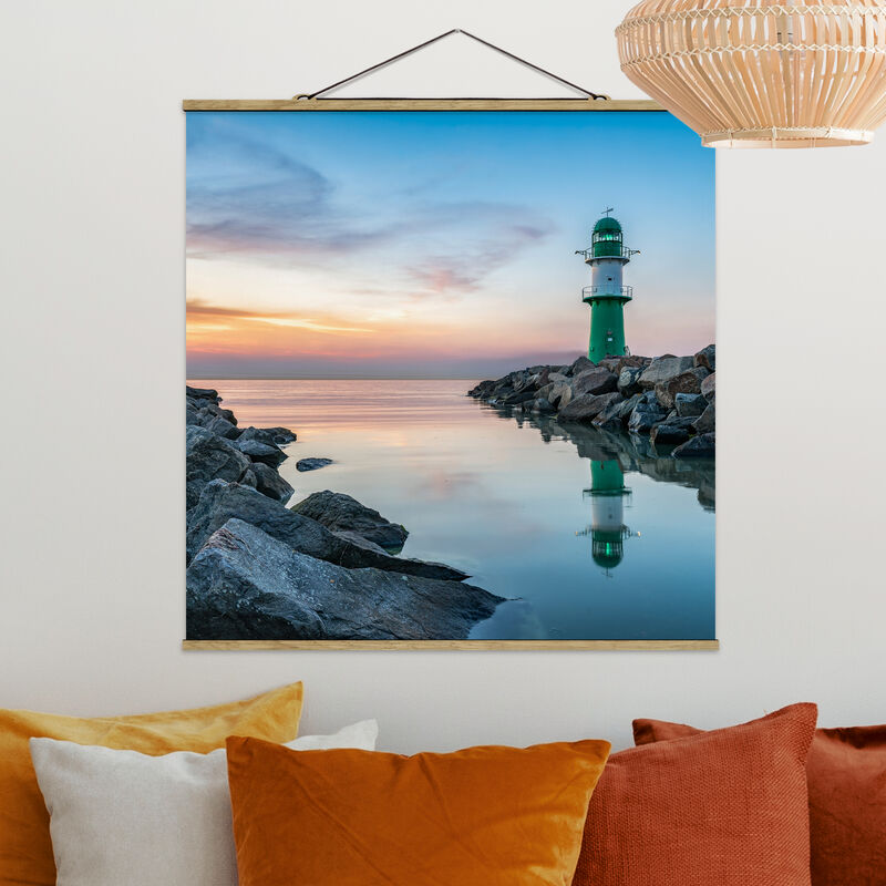 

Imagen de tela - Sunset at the Lighthouse - Cuadrado 1:1 Dimensión LxA: 80cm x 80cm