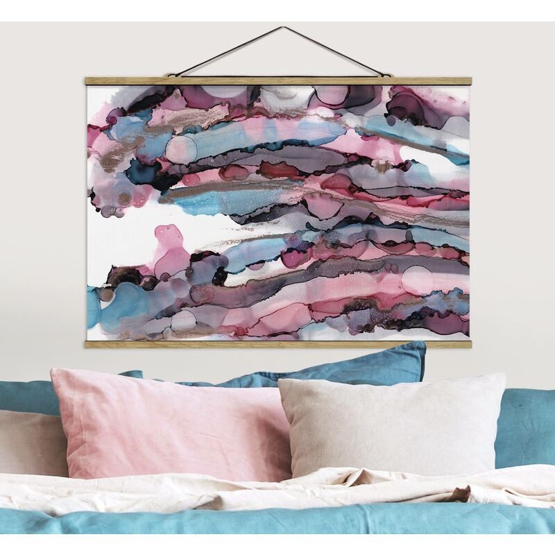 

Imagen de tela - Surfing Waves In Purple With Pink Gold - Apaisado 2:3 Dimensión LxA: 66.5cm x 100cm